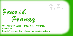 henrik pronay business card